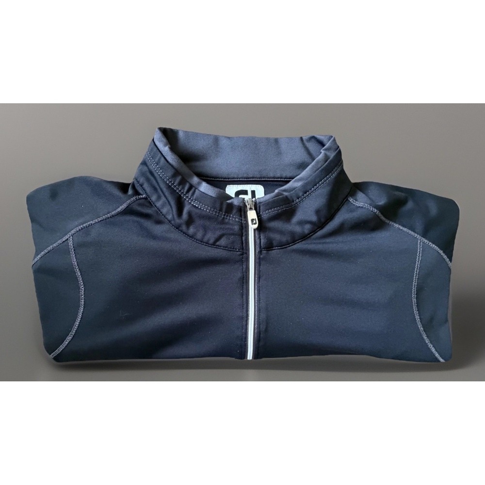 FootJoy Long Sleeve 1/4 Quarter Zip Pullover Black Embroidered Logo Large JBHS - Picture 9 of 11